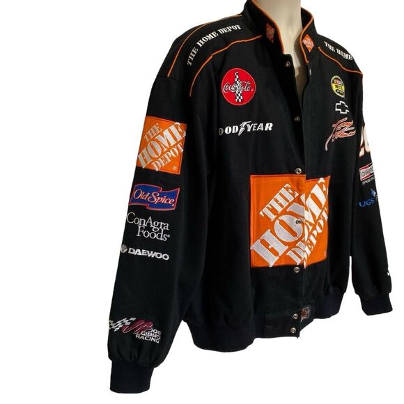 Vintage Chase Authentics Tony Stewart No. 20 Home Depot NASCAR Bomber Jacket XL - Picture 8 of 16